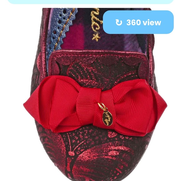 EU40 WIDE width Irregular Choice Kanjanka red metallic butterfly heels NWT/box - Picture 2 of 6